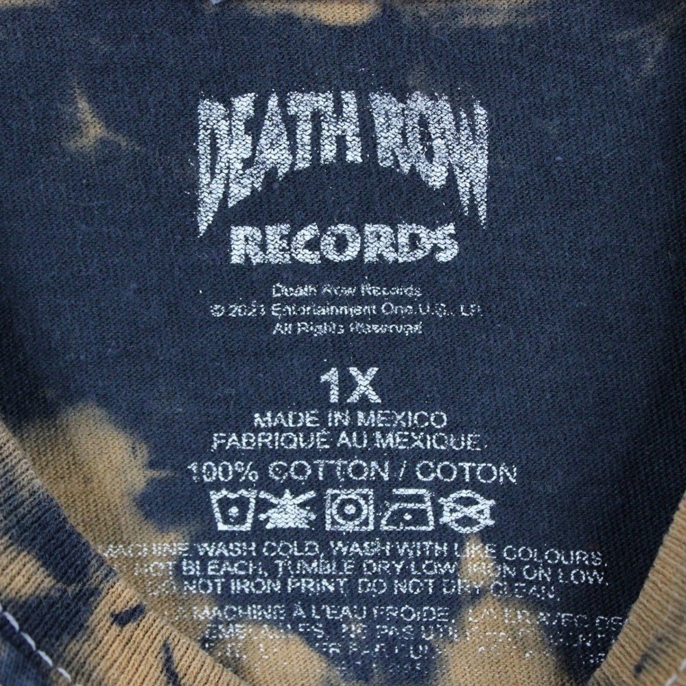 Death Row Records Acid Wash Tie Dye Graphic T-Shirt Navy Red Mens 1X - Picture 9 of 10